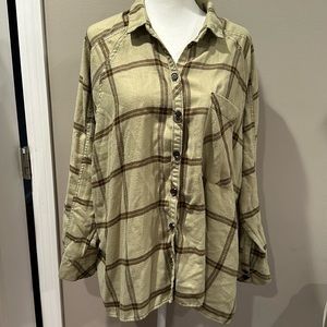 Urban Outfitters Brendan Drapey Oversized Flannel Button Down Shirt Size Medium